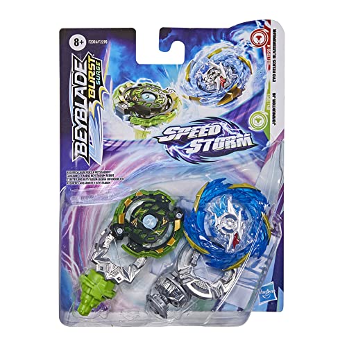 Hasbro Burst Surge Speedstorm Evo Helios Blazebringer and Jormuntor J6 Spinning Top Twin Pack - Battle Spinning Top Toy