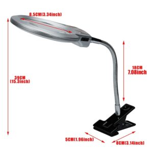 Large Lens Lighted Lamp Top Desk Magnifier Magnifying Glass Clamp with LED Light for Reading, Hobbies, Crafts or Other DIY