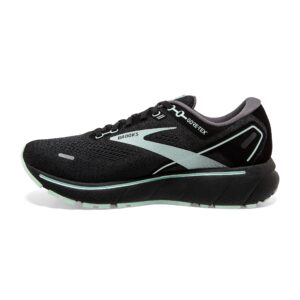 Brooks Women's Ghost 14 GTX Waterproof Neutral Running Shoe - Black/Blackened Pearl/Aquaglass - 9.5 Medium