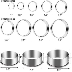 KSPOWWIN 12 Pieces Biscuit Cookie Cutter Set With Tin Box Biscuit Plain Edge Round Cutters Metal Ring Baking Molds, Stainless Steel Cookie Dough Biscuit Muffins Cutters in Graduated Sizes