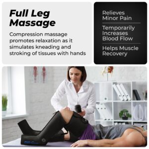 REATHLETE Leg Massager | Rechargeable & Portable Sequential Compression Device with Digital Controller & Bag | New Sleeve Design Machine for Legs | Thigh, Calf & Feet Massager