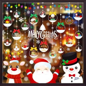 miss fantasy christmas window clings decorations 10 sheets large merry christmas snowflake window stickers decals for glass window double sided christmas decorations for home office school classroom