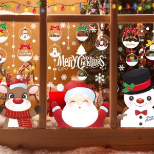 MISS FANTASY Christmas Window Clings Decorations 10 Sheets Large Merry Christmas Snowflake Window Stickers Decals for Glass Window Double Sided Christmas Decorations for Home Office School Classroom