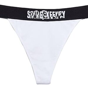 Savage X Fenty, Women's, Showgirl High-Leg Thong, Angel White, XS