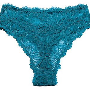 Savage X Fenty, Women's, Romantic Corded Lace High-Waist Thong, Laidback Blue, XS