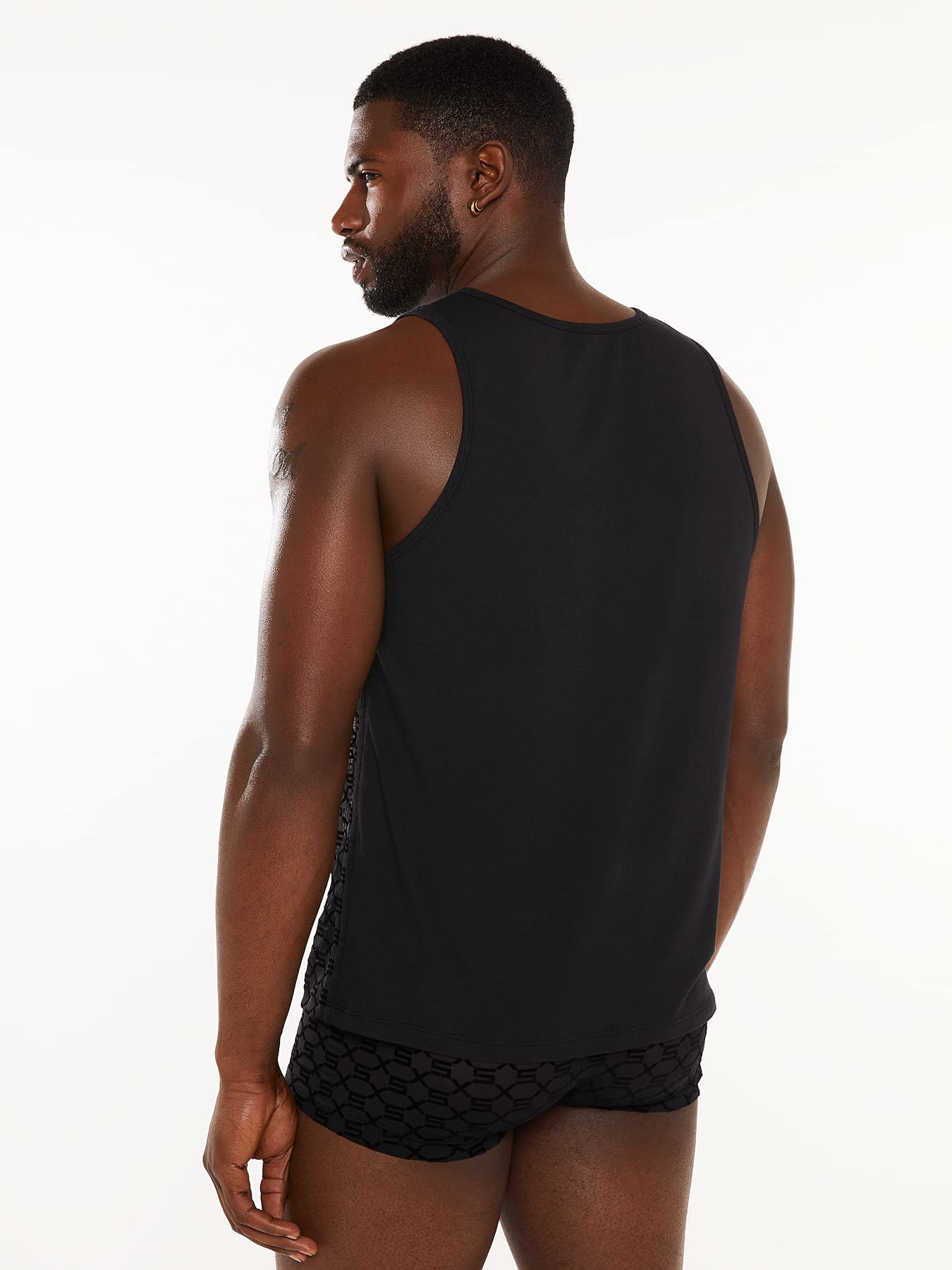 Savage X Fenty, Men's, Savage X Mesh & Jersey Tank, Caviar, S