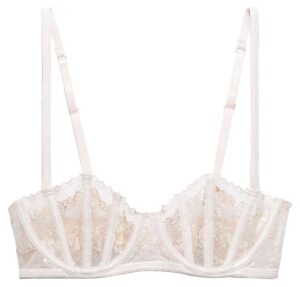 savage x fenty, women's, caged lace unlined balconette bra, iridescent vintage floral lace, 36dd