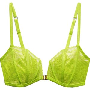 Savage X Fenty, Women's, Caged Lace Front-Closure Bralette, Fuji Apple Green, XL