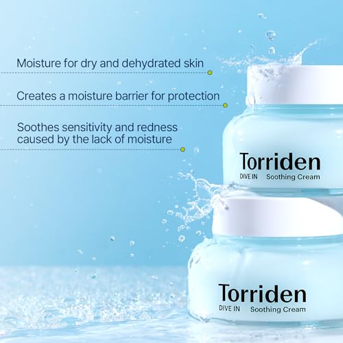 Torriden DIVE-IN Hyaluronic Acid Soothing Cream 3.38 fl oz | Revitalizing Facial Moisturizer for Sensitive, Dry Skin | Fragrance-free, Alcohol-free, No Colorants | Vegan, Cruelty-Free