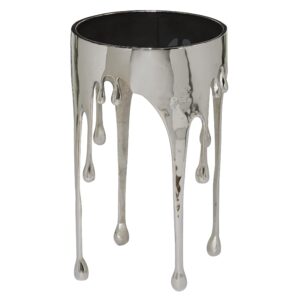 Deco 79 Contemporary Aluminum Accent, Side Table 16" x 16" x 25", Silver