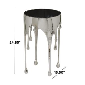 Deco 79 Contemporary Aluminum Accent, Side Table 16" x 16" x 25", Silver