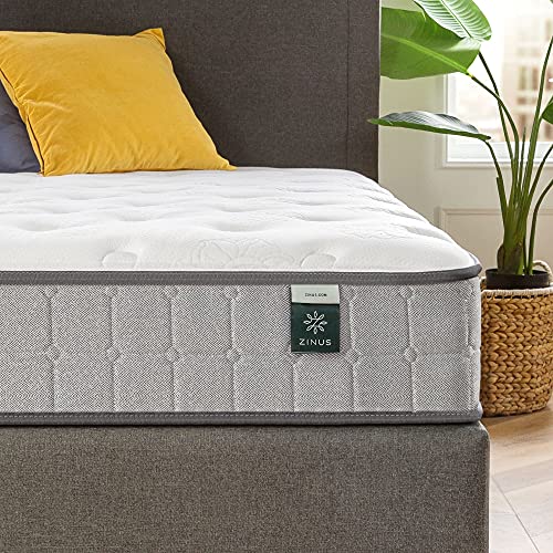 ZINUS 8 Inch Comfort Support Cooling Gel Hybrid Mattress, Twin, Tight Top Innerspring Mattress, Motion Isolating Pocket Springs, Mattress in A Box