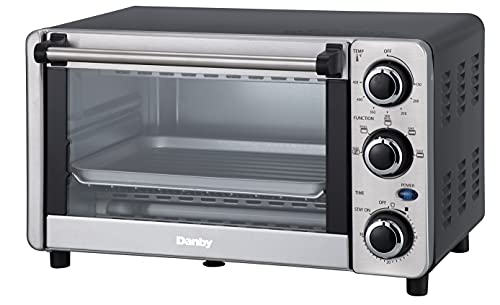 Danby DBTO0412BBSS 0.4 cu ft/12L 4 Slice Countertop Toaster Oven in Stainless Steel Toast, Bake, Broil, Keep Warm functions