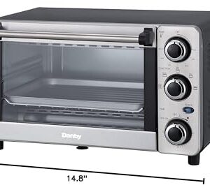 Danby DBTO0412BBSS 0.4 cu ft/12L 4 Slice Countertop Toaster Oven in Stainless Steel Toast, Bake, Broil, Keep Warm functions