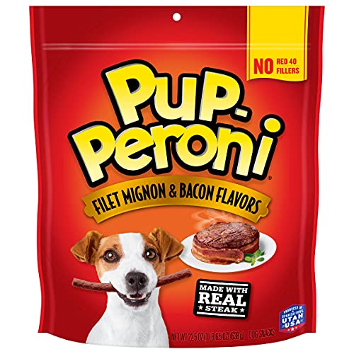 Pup-Peroni Dog Treats, Filet Mignon & Bacon Flavors, 22.5 Ounce, Made with Real Steak