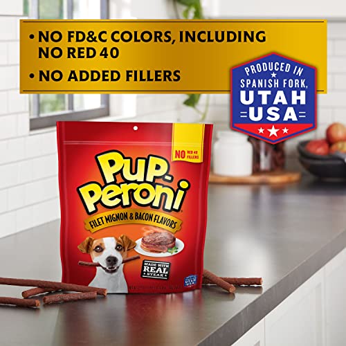 Pup-Peroni Dog Treats, Filet Mignon & Bacon Flavors, 22.5 Ounce, Made with Real Steak