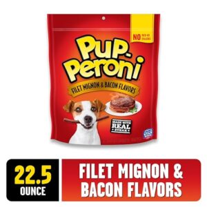 Pup-Peroni Dog Treats, Filet Mignon & Bacon Flavors, 22.5 Ounce, Made with Real Steak