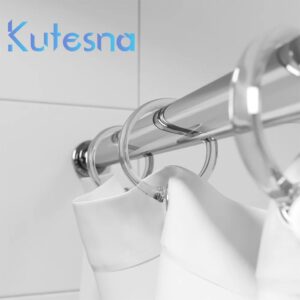 Kutesna 12 PCS Clear Plastic Shower Curtain Rings, Easy Snap Closure Shower Curtain Hooks