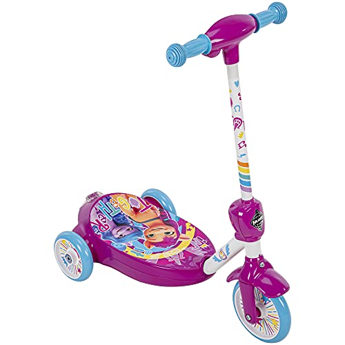 Huffy 6V My Little Pony Toddler Scooter For Kids Ages 2-4, Bubble Machine Scooter, 3 Wheel Balance Design, 2MPH Speed Button, Simple Wall Charger, Bubble Solution and Charger Included