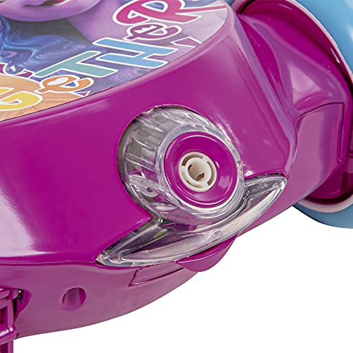 Huffy 6V My Little Pony Toddler Scooter For Kids Ages 2-4, Bubble Machine Scooter, 3 Wheel Balance Design, 2MPH Speed Button, Simple Wall Charger, Bubble Solution and Charger Included