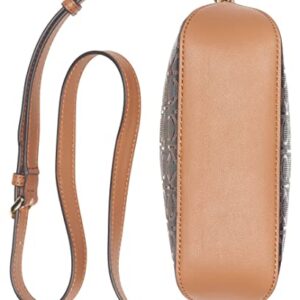 Calvin Klein Lucy Triple Compartment Crossbody, Brown/Khaki/Caramel Embossed