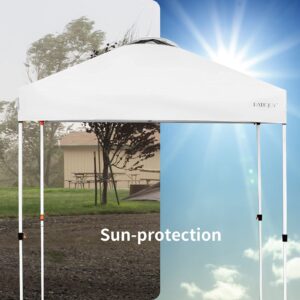 Tangkula Outdoor Pop-up Canopy Tent, 6.6 x 6.6 FT Height Adjustable Commercial Instant Canopy w/Portable Roller Bag, 4 Weight Bags, Outdoor Camping Sun Shelter for Camping, Party (6.6’ x 6.6’, White)