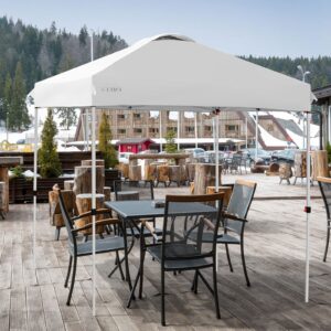 Tangkula Outdoor Pop-up Canopy Tent, 6.6 x 6.6 FT Height Adjustable Commercial Instant Canopy w/Portable Roller Bag, 4 Weight Bags, Outdoor Camping Sun Shelter for Camping, Party (6.6’ x 6.6’, White)