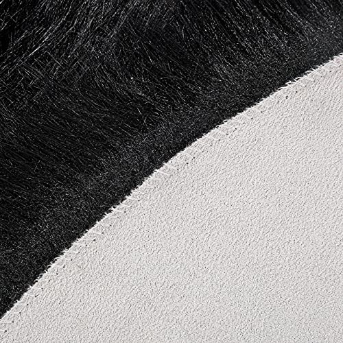 linmopm Faux Fur Rug Sheepskin Rugs Shag Runner Bedroom Floor Living Room High-Density Cushion Plush Carpet for Bed Super Fluffy Sofa Cover Bedside Rug (2x6 ft Sheepskin, Black)