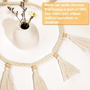 Boho Macrame Tassel Garland Hanging Banner for Classroom Cotton Tassel Home Decor nursery Room Decorative Wall Woven Hangings for School Supplies Party Decor(4 Pieces,47.2 Inch)