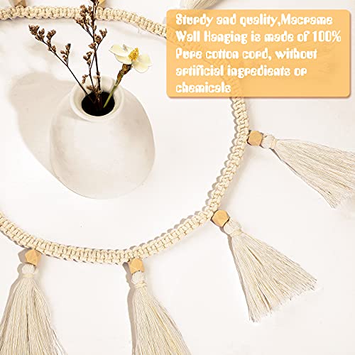 Boho Macrame Tassel Garland Hanging Banner for Classroom Cotton Tassel Home Decor nursery Room Decorative Wall Woven Hangings for School Supplies Party Decor(4 Pieces,47.2 Inch)