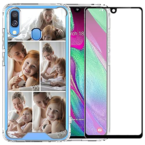 Samsung Galaxy A40 5.9 inch Personalized Case,Custom Phone Case for Samsung Galaxy A40 5.9 inch,Customized Hard PC+TPU Bumper Protective Cover Case(Clear Layout 5 Pictures)