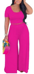 bffbaby 2 piece outfits for women striped sexy backless short sleeve crop top high waist wide leg long pant sets tracksuit sport set