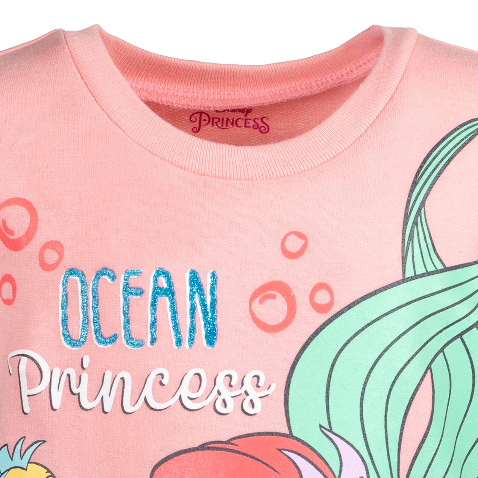 Disney Princess Ariel Toddler Girls French Terry Dress Princess Ariel Pink 5T