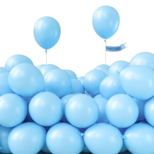 partywoo light blue balloons, 50 pcs 5 inch matte blue balloons, blue balloons for balloon garland or balloon arch as party decorations, birthday decorations, baby shower decorations, blue-y4