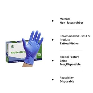 Comfy Package [100 Count Blue Nitrile Gloves, Disposable Gloves - 4 Mil, Latex & Rubber Free, Non-Sterile Powder Free Gloves - X-Large