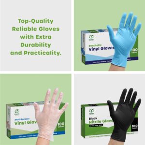 Comfy Package [100 Count Blue Nitrile Gloves, Disposable Gloves - 4 Mil, Latex & Rubber Free, Non-Sterile Powder Free Gloves - X-Large