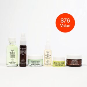 Youth To The People The Youth System - 6 Piece Set with Superfood Cleanser, Face Oil, Moisturizer, Vitamin C Serum, Eye Cream, Energy Facial - Vegan Skincare Kit