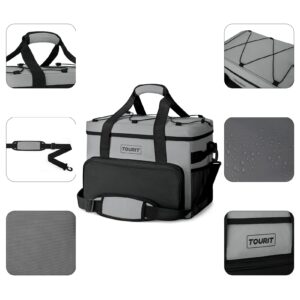 TOURIT Cooler Bag 46-Can Insulated Soft Cooler Portable Cooler Bag 32L Lunch Coolers for Picnic, Beach, Work, Trip, Grey