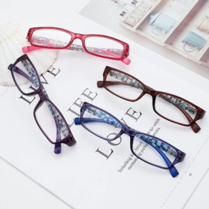 Madison Avenue 4 Pack Multicolor Blue Light Blocking Reading Glasses for Women Spring Hinge +1.5