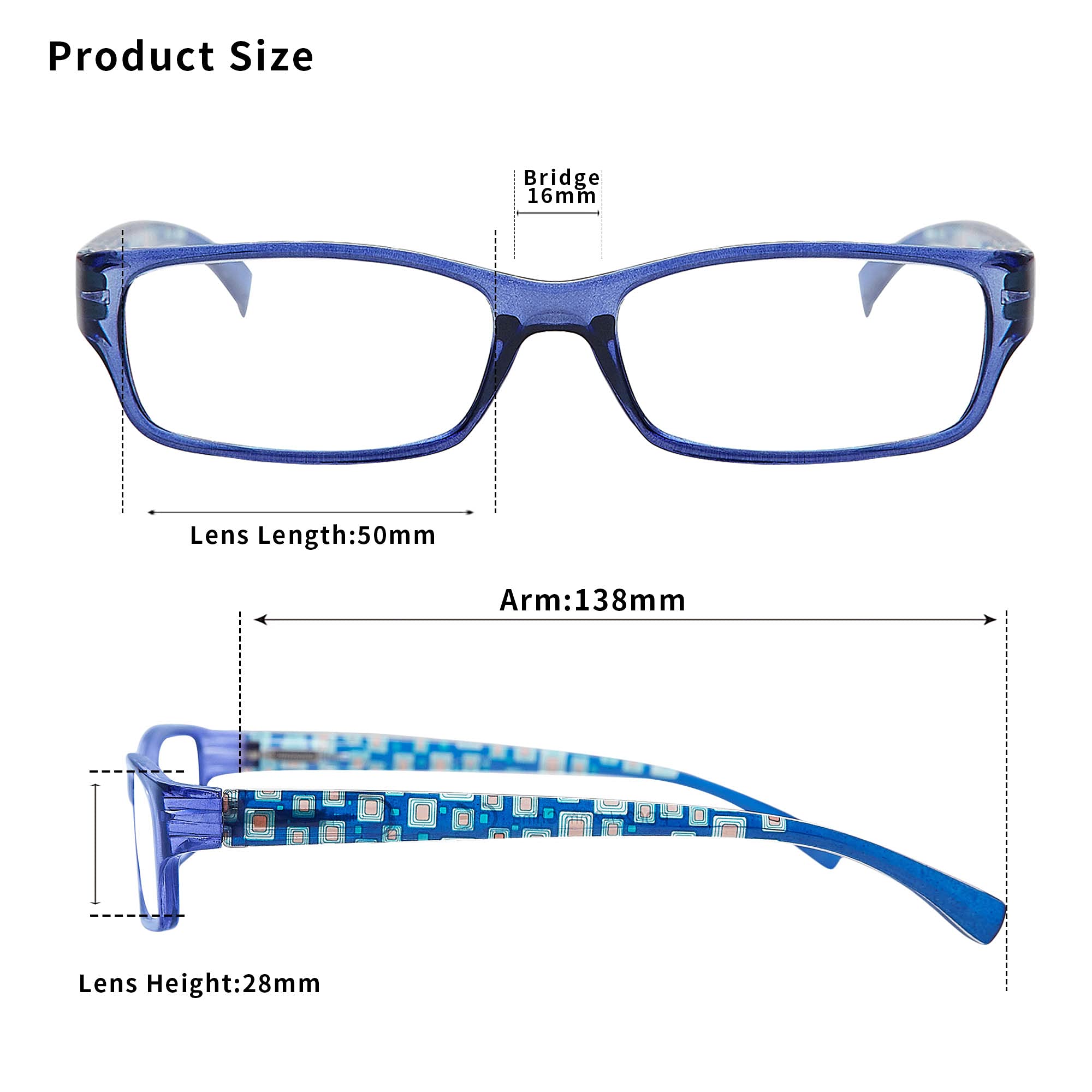 Madison Avenue 4 Pack Multicolor Blue Light Blocking Reading Glasses for Women Spring Hinge +1.5