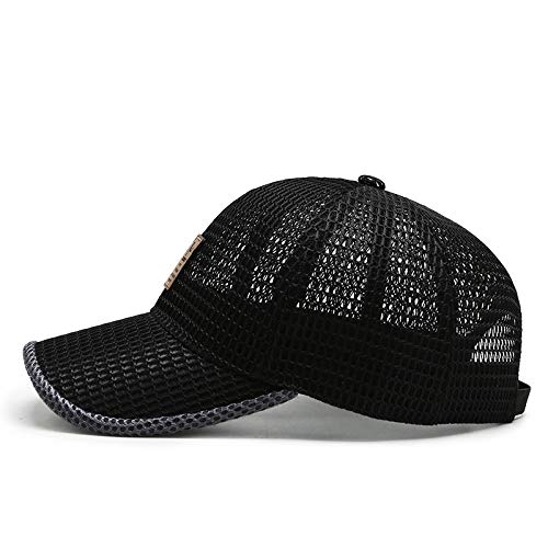 FASHIXD Summer Mesh Baseball Cap for Men Women Trucker Mesh Hat Baseball Hats Outdoor Sports Running hat (2-Black)