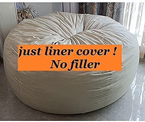 WUTTLE Bean Bag Inner Liner Cover(No Filler), 6 7ft Inner Liner for Bean Bag Chair Couch Cover Seat Lazy Sofa High Capacity Replacement Cover with Zipper (Size : D180H90CM)