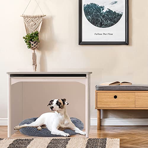 Palram Pets Tiger Large Cat Box Furniture for Large Cats, High Sided Litter Box Enclosure, Jumbo Pet House Enclosure, Easy to Clean, Hides litter robot, Side Table with Hidden Flip Up Door, White