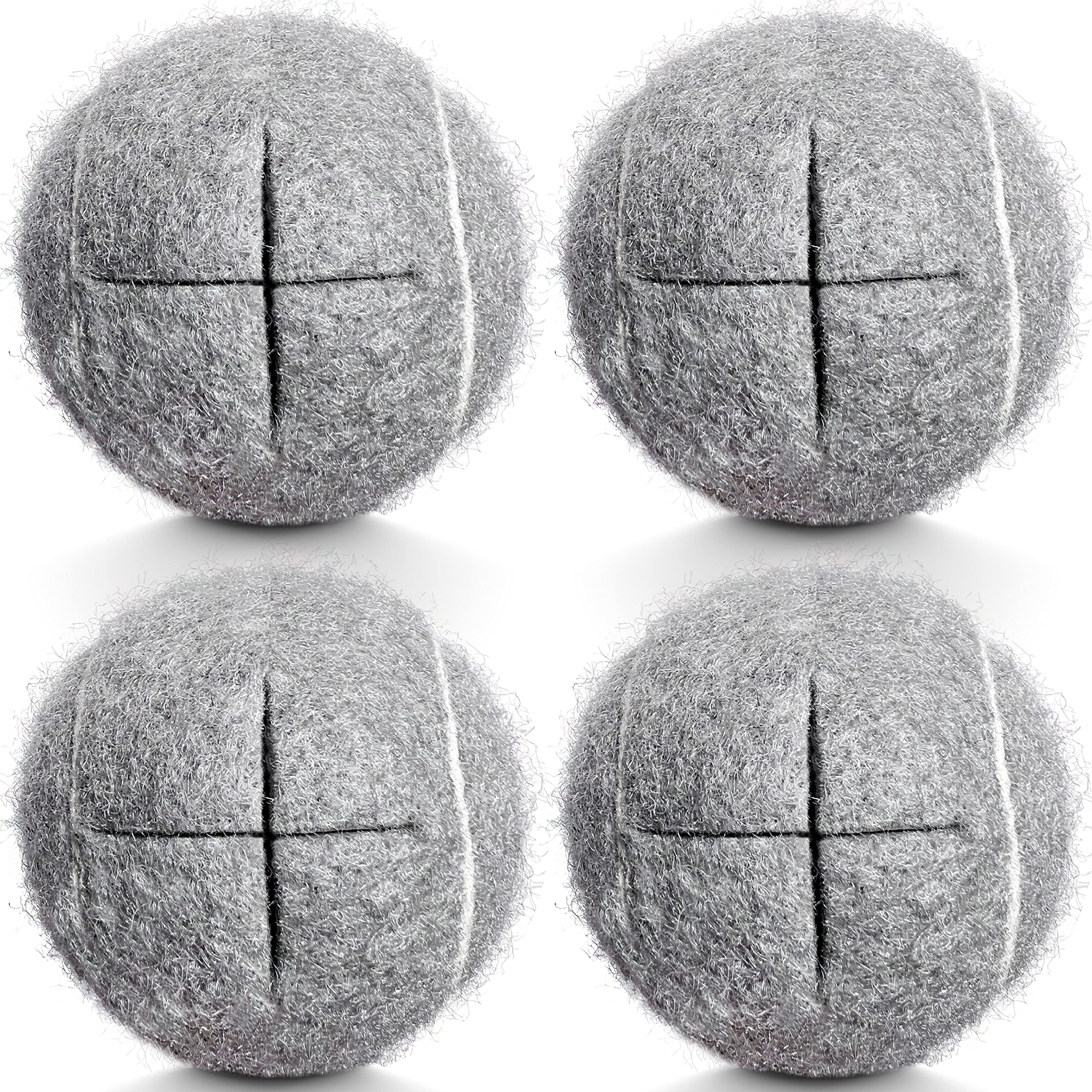 HPWFHPLF Precut Tennis Balls, 4PCS Walker Glide Balls, Heavy Duty Long Lasting Felt Pads for Furniture Legs and Floor Protection (Grey)