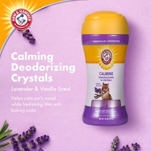 Arm & Hammer Deodorizing Cat Litter Crystals for Litter Boxes | Calming Odor Neutralizing Cat Litter Odor Eliminator in Lavender & Vanilla Scent | Litter Box Odor Eliminator, 15 Oz