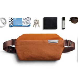 Bellroy Mini Sling Slim Shoulder Bag for Men and Women, Lightweight, Water Resistant, Multiple Organisation Compartments - Bronze