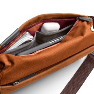 Bellroy Mini Sling Slim Shoulder Bag for Men and Women, Lightweight, Water Resistant, Multiple Organisation Compartments - Bronze