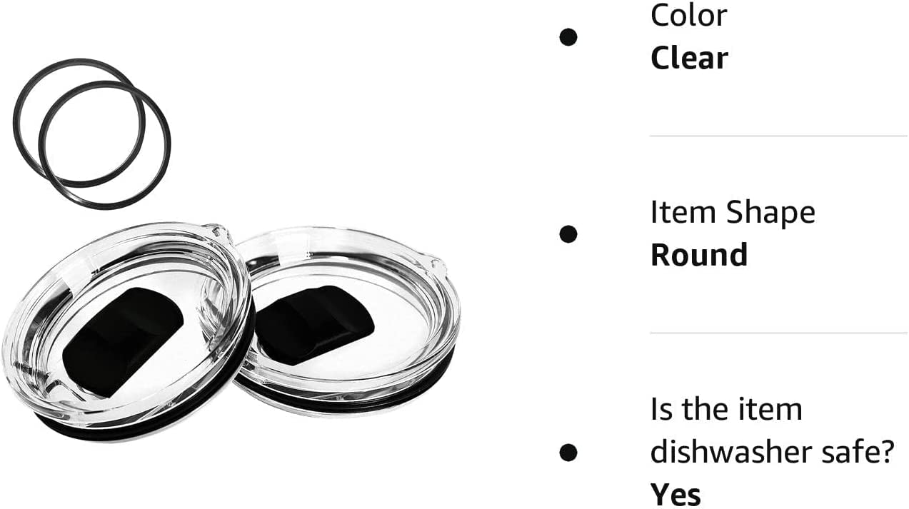 Rambler MagSlider Replacement Lid 30oz 2Pack, Magnetic Tumbler Lid Fit for Yeti Rambler