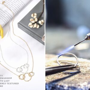 30th Birthday Gift for Women 3 Rings 3 Decade Necklace Meaningful Jewelry for Mom Wife Daughter Sister Best Friend Unique Happy Birthday Card Box Ideas Turning 30-Year-Old Sterling Silver / Gold