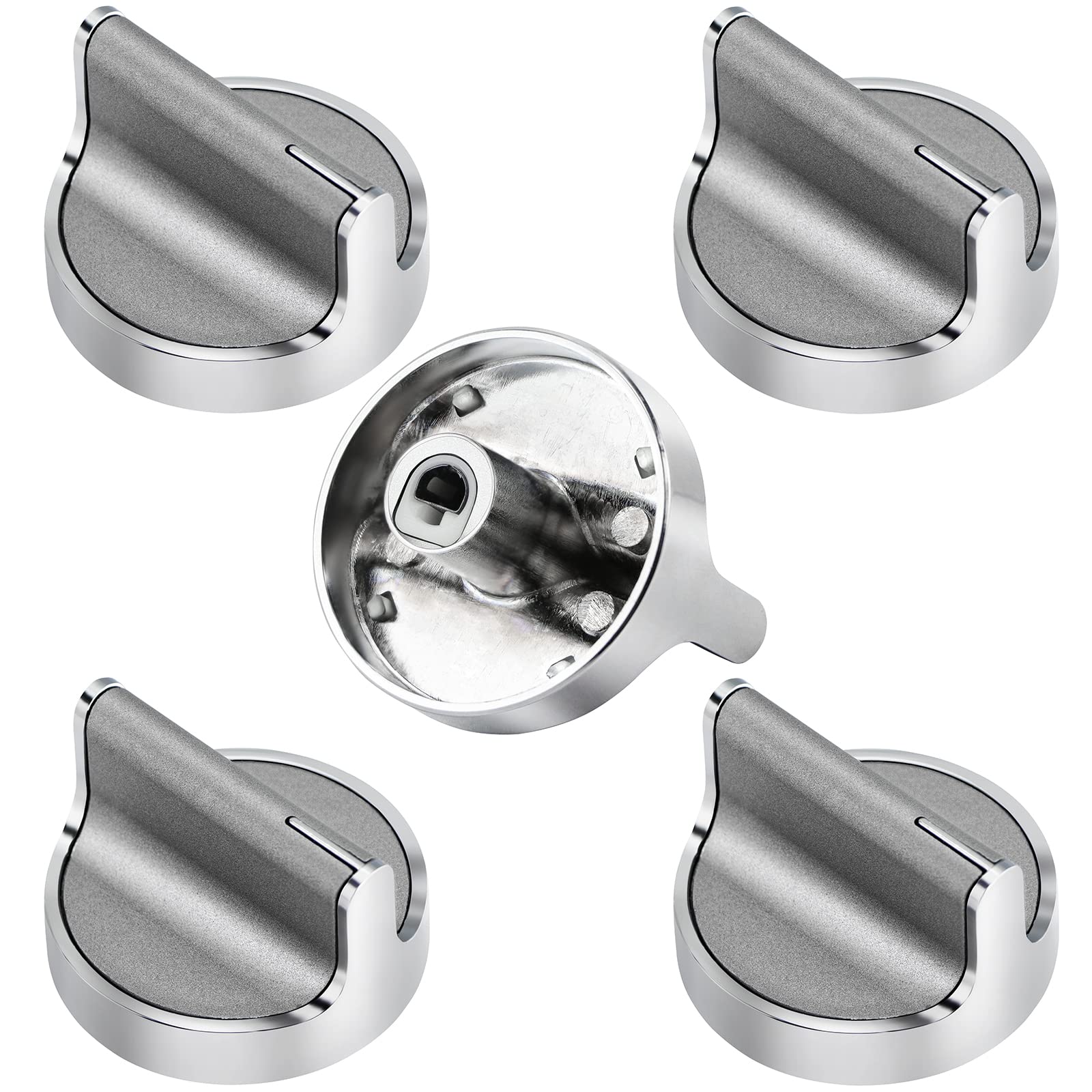 Upgraded Stove Knobs W10594481 Replacements for Whirlpool Gas Stove Range Knob WCG97US0DS00 WCG97US6DS00, Replace WPW10594481 AP6023301 Cooktop Knobs, 5 Pack Gas Range Knob